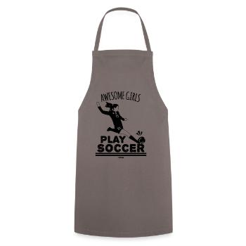 Incredible girls play football - Cooking Apron - grey - Front - AI Model Male 185 dark (185cm)