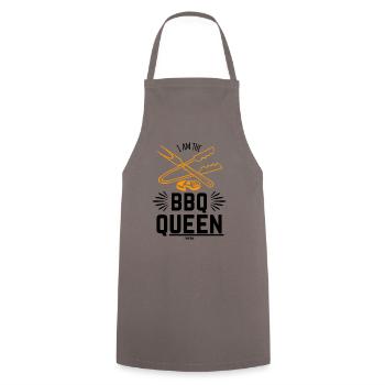 Mama grillen kochen Königin Geschenk - Kochschürze - Grau - Vorne - AI Model Male 185 dark (185cm)
