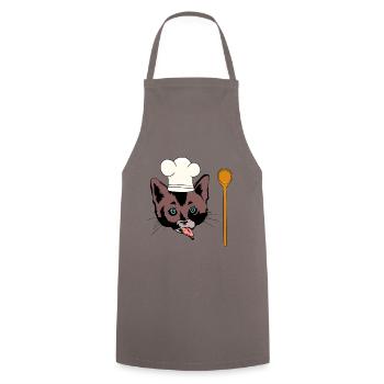Cats Gourmet Cooking Cooking Spoon Enjoyment Cooking Kitchen - Cooking Apron - grey - Front - AI Model Male 185 dark (185cm)