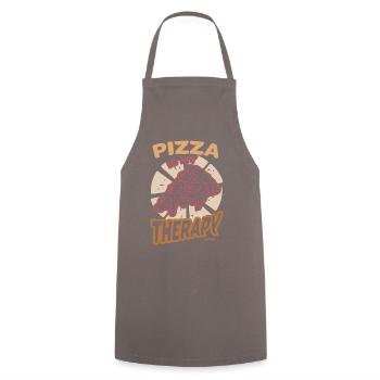 Pizza Is My Therapy - Cooking Apron - grey - Front - AI Model Male 185 dark (185cm)