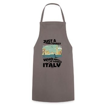 Italie - Tablier de cuisine - gris - Devant - AI Model Male 185 dark (185cm)