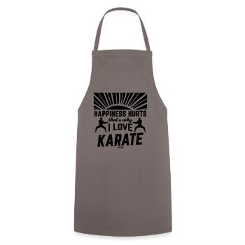Karate - Kochschürze - Grau - Vorne - AI Model Male 185 dark (185cm)