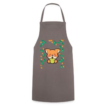 Fox Forest Animal Money Rain - Tablier de cuisine - gris - Devant - AI Model Male 185 dark (185cm)