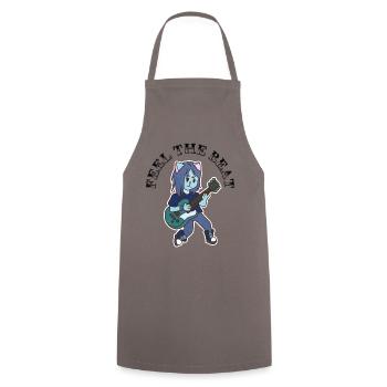Cat plays guitar - Cooking Apron - grey - Front - AI Model Male 185 dark (185cm)