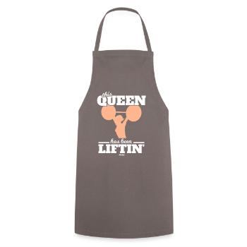 Weightlifting Woman Workout Dumbbell - Cooking Apron - grey - Front - AI Model Male 185 dark (185cm)