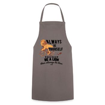Lion on the bike - Cooking Apron - grey - Front - AI Model Male 185 dark (185cm)