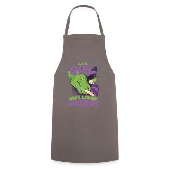 Just A Girl Who Loves Dinosaurs - Cooking Apron - grey - Front - AI Model Male 185 dark (185cm)
