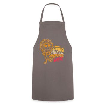 Sonnenblume lebt das Hippie Leben - Kochschürze - Grau - Vorne - AI Model Male 185 dark (185cm)