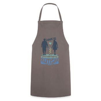 Love is spelled like autism - Cooking Apron - grey - Front - AI Model Male 185 dark (185cm)
