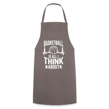 my heart beats for basketball - Cooking Apron - grey - Front - AI Model Male 185 dark (185cm)