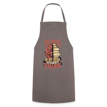 The Voices In My Head Are Telling Me To Read A Boo - Cooking Apron - grey - Front - AI Model Male 185 dark (185cm)