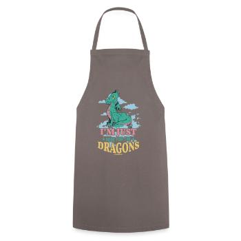 Je suis juste ici pour les dragons - Tablier de cuisine - gris - Devant - AI Model Male 185 dark (185cm)