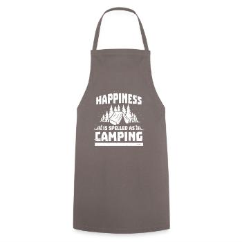 Campingspruch Wald Zelt Natur Outdoor - Kochschürze - Grau - Vorne - AI Model Male 185 dark (185cm)