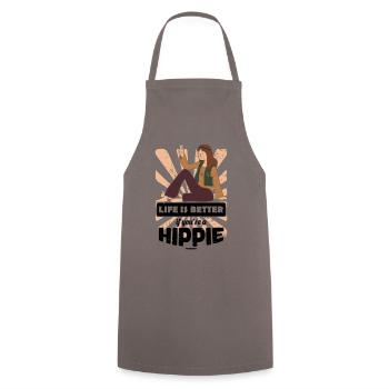 Life Is Better If You Are A Hippie - Kochschürze - Grau - Vorne - AI Model Male 185 dark (185cm)