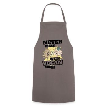 Ne jouez jamais avec les mamans végétaliennes - Tablier de cuisine - gris - Devant - AI Model Male 185 dark (185cm)