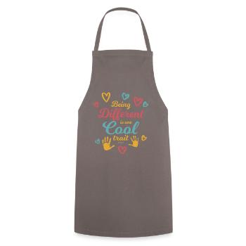 being different is cool autism especially - Cooking Apron - grey - Front - AI Model Male 185 dark (185cm)