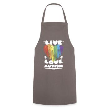 Autismus Regenbogen Herz Liebe - Kochschürze - Grau - Vorne - AI Model Male 185 dark (185cm)