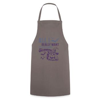 I want to celebrate Halloween - Cooking Apron - grey - Front - AI Model Male 185 dark (185cm)