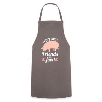 Freunde Schweine Freundschaft vegan - Kochschürze - Grau - Vorne - AI Model Male 185 dark (185cm)