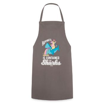Poisson Licorne Mer Cowboy Shark Riding - Tablier de cuisine - gris - Devant - AI Model Male 185 dark (185cm)