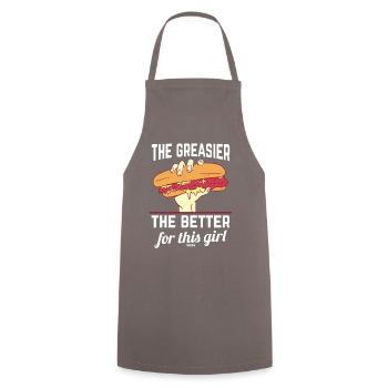 Mädchen Frau Sandwich Fast Food - Kochschürze - Grau - Vorne - AI Model Male 185 dark (185cm)