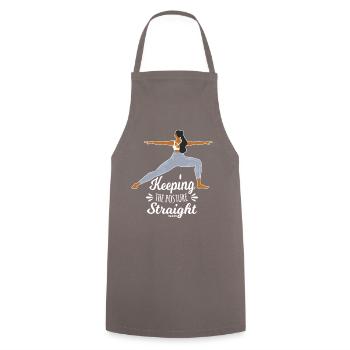 Méditation Yoga Femme Fille Tante Sports - Tablier de cuisine - gris - Devant - AI Model Male 185 dark (185cm)
