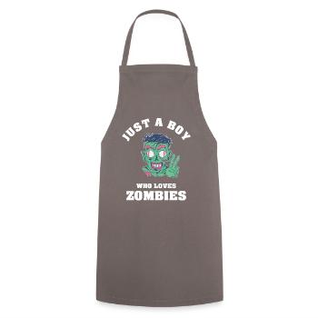 Just A Boy Who Loves Zombies - Kochschürze - Grau - Vorne - AI Model Male 185 dark (185cm)