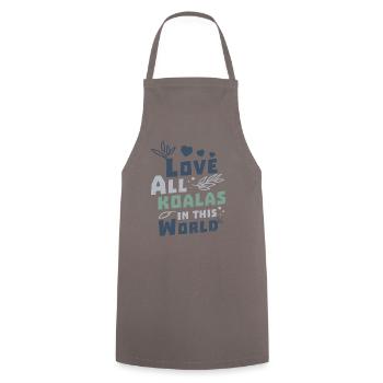 I love all the koalas of this world - Cooking Apron - grey - Front - AI Model Male 185 dark (185cm)