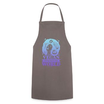 Les mères végétaliennes règnent sur le monde - Tablier de cuisine - gris - Devant - AI Model Male 185 dark (185cm)