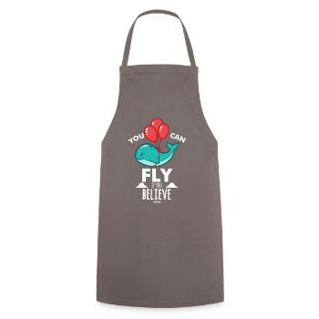 Whale for children and babies - Cooking Apron - grey - Front - AI Model Male 185 dark (185cm)