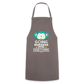 Les bananes avant tout, dit le singe - Tablier de cuisine - gris - Devant - AI Model Male 185 dark (185cm)