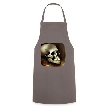 Totenkopf für Rocker - Kochschürze - Grau - Vorne - AI Model Male 185 dark (185cm)