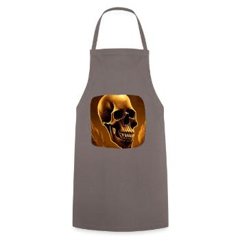 Skull Biker - Cooking Apron - grey - Front - AI Model Male 185 dark (185cm)