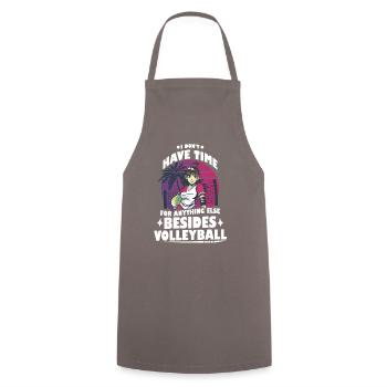 Volleyball Beachvolleyball Geschenk Strand - Kochschürze - Grau - Vorne - AI Model Male 185 dark (185cm)