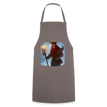 Krampus - Cooking Apron - grey - Front - AI Model Male 185 dark (185cm)