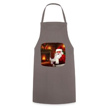 Weihnachtsmann - Kochschürze - Grau - Vorne - AI Model Male 185 dark (185cm)