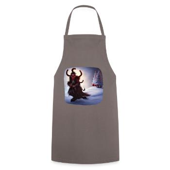 Krampus - Cooking Apron - grey - Front - AI Model Male 185 dark (185cm)