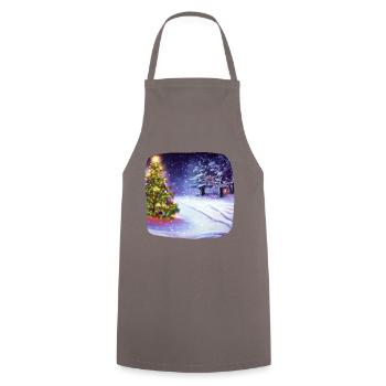 Weihnachtsbaum mit Schnee - Kochschürze - Grau - Vorne - AI Model Male 185 dark (185cm)