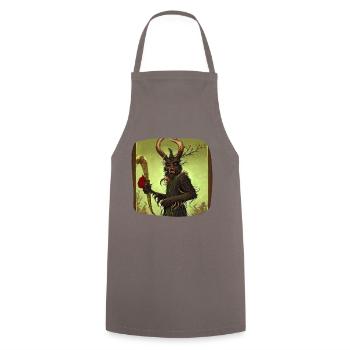 Krampus - Cooking Apron - grey - Front - AI Model Male 185 dark (185cm)