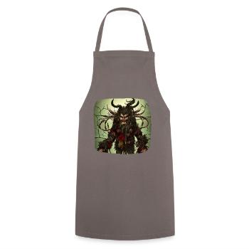 Krampus - Cooking Apron - grey - Front - AI Model Male 185 dark (185cm)