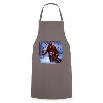 Bad Krampus - Cooking Apron - grey - Front - AI Model Male 185 dark (185cm)