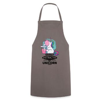 Easily Distracted By Unicorn - Cooking Apron - grey - Front - AI Model Male 185 dark (185cm)