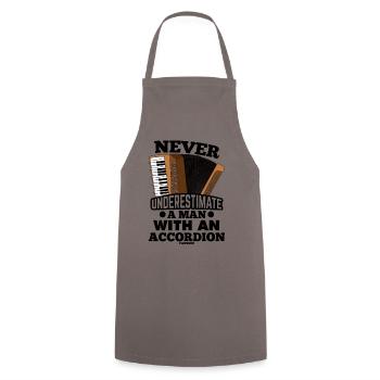 Accordéon Homme Père Grand-père - Tablier de cuisine - gris - Devant - AI Model Male 185 dark (185cm)