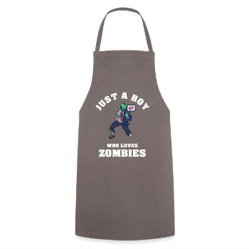 Just A Boy Who Loves Zombies - Kochschürze - Grau - Vorne - AI Model Male 185 dark (185cm)