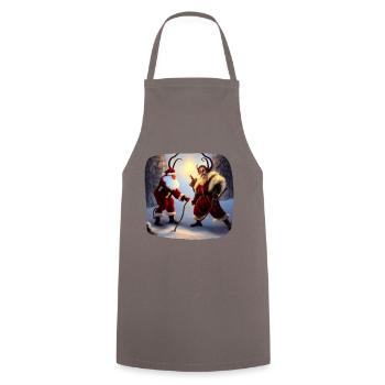 Santa Claus & Krampus - Cooking Apron - grey - Front - AI Model Male 185 dark (185cm)