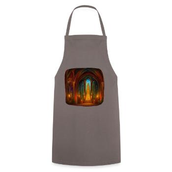 Christmas Church - Cooking Apron - grey - Front - AI Model Male 185 dark (185cm)