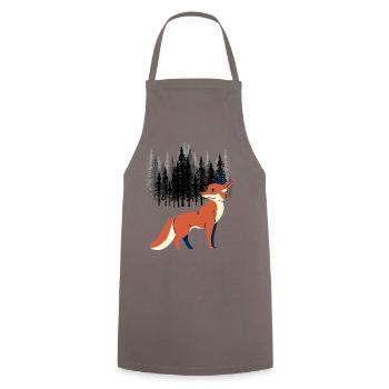 Renard Norvège Scandinavie Cerf rouge Faune - Tablier de cuisine - gris - Devant - AI Model Male 185 dark (185cm)