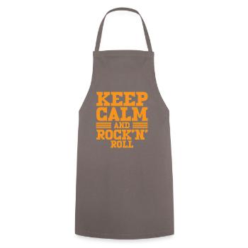 Keep Calm and Rock and Roll - Kochschürze - Grau - Vorne - AI Model Male 185 dark (185cm)