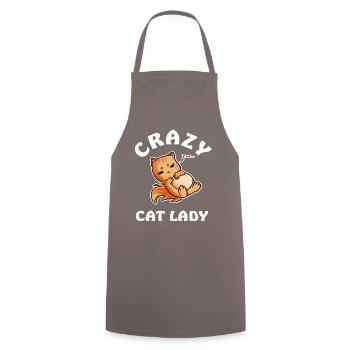 Crazy Cat Lady - Cooking Apron - grey - Front - AI Model Male 185 dark (185cm)