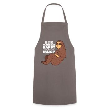 Les paresseux me rendent heureux tu pas tellement - Tablier de cuisine - gris - Devant - AI Model Male 185 dark (185cm)